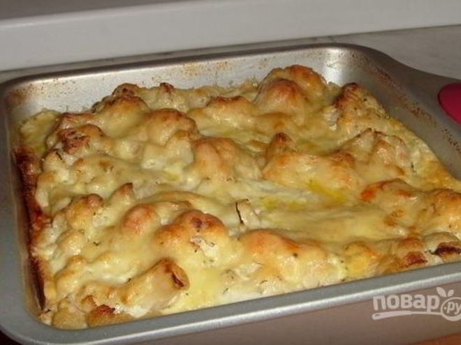 Рецепт цветной капусты с сыром запеченная