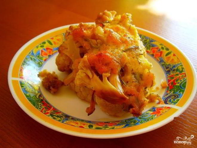 Рецепт цветной капусты с творогом