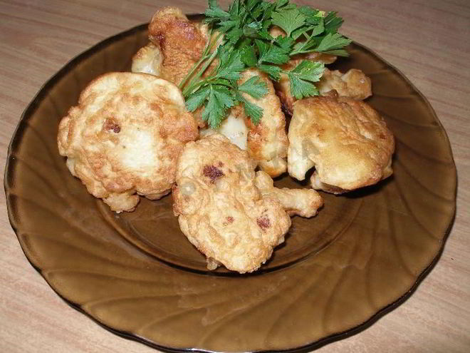 Рецепт цветной капусты в кляре на газированной минеральной воде