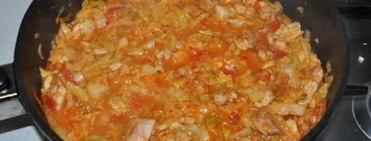 тушеная капуста с курицей. Шаг 6