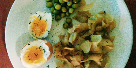 Тушеная капуста с вустерширским соусом