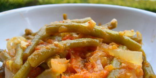 Тушеная стручковая фасоль