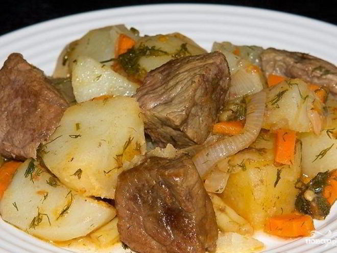 Рецепт тушеного картофеля с мясом