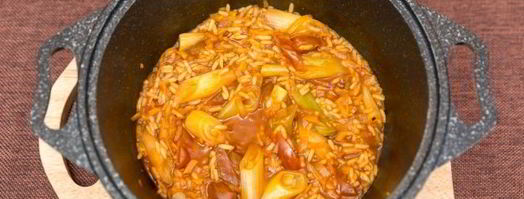 тушеный лук-порей с рисом и овощами. Шаг 16