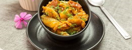 тушеный лук-порей с рисом и овощами. Шаг 17