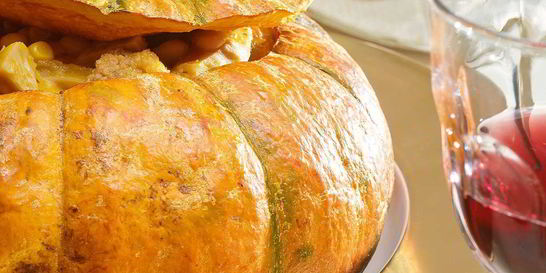 Тыква, фаршированная рубцом