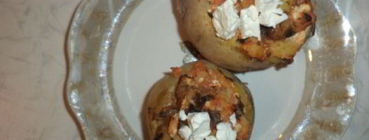 запеченный картофель с фетой, грибами и овощами. Шаг 6