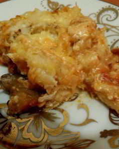 Запеченные овощи под картофельно-сырной корочкой