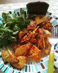 Жареная тыква с чесноком