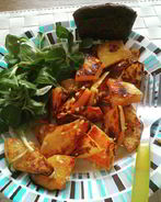 Жареная тыква с чесноком