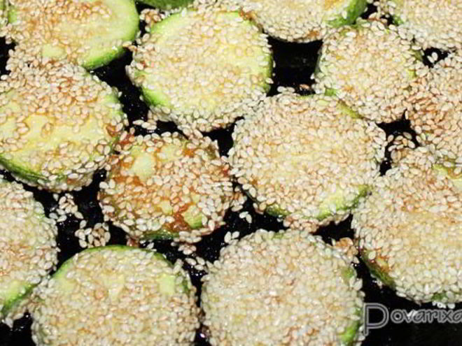 Рецепт жареных кабачков в кунжуте — гарнира