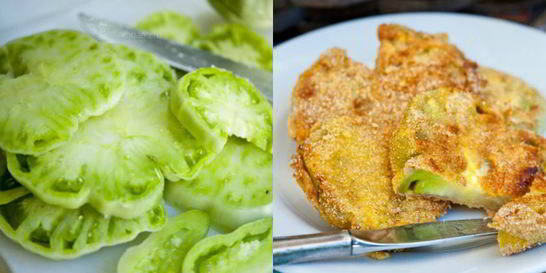 Жареные зеленые помидоры