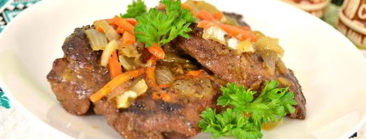 говяжья печень с луком и морковью в мультиварке. Шаг 7