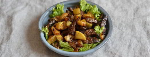 говяжья печень с яблоками и луком. Шаг 7