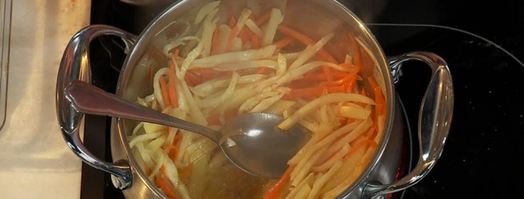 хрустящая говяжья печень с пряными персиками. Шаг 6