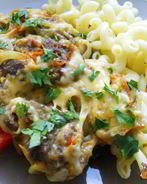 Куриная печень под сырной шубой