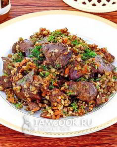 Куриная печень с гречкой в мультиварке