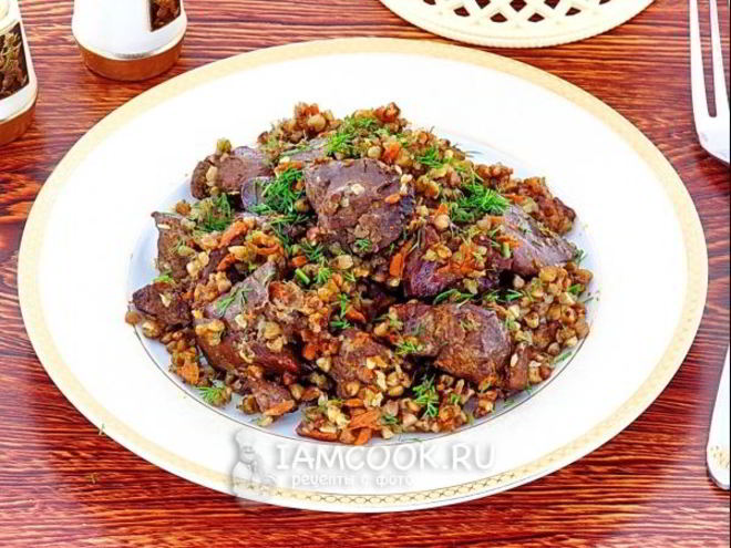 Рецепт куриной печени с гречкой в мультиварке
