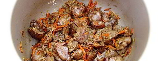 куриная печень с гречкой в мультиварке. Шаг 9