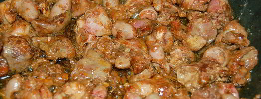 куриная печень с грибами. Шаг 4