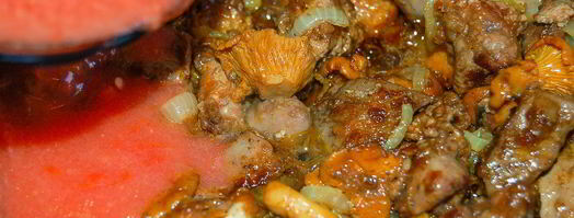 куриная печень с грибами. Шаг 6