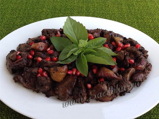 Рецепт куриной печени с инжиром и вином