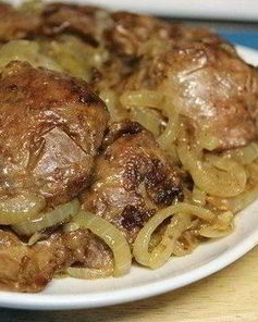 Куриная печень с луком