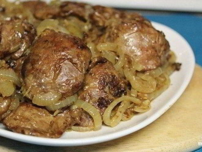 Рецепт куриной печени с луком