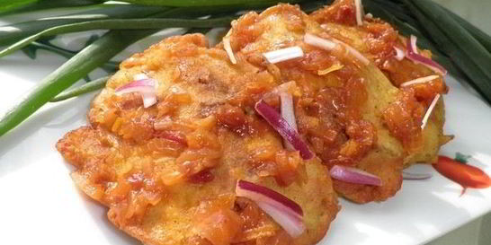 Куриная печень с манго