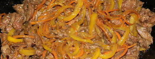 куриная печень с овощами по-китайски. Шаг 9