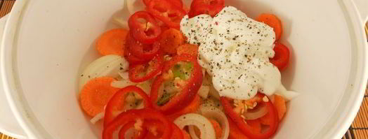 куриная печень с овощами в духовке. Шаг 4