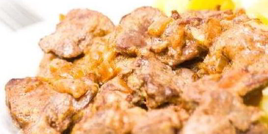 Куриная печень в банановом соусе