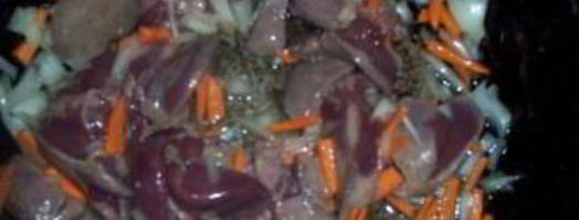 куриная печень в соусе. Шаг 2