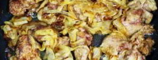 куриная печень, жареная с луком. Шаг 9
