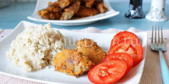 Куриная печень, жареная в панировочных сухарях