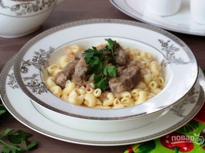 Рецепт печени баранья в сметане