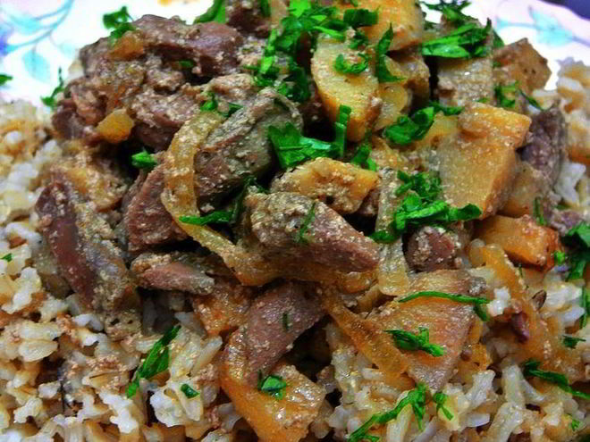 Рецепт печени барашка с айвой