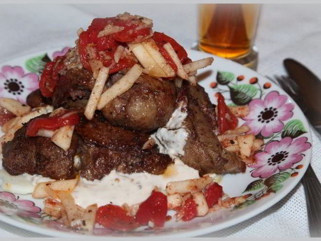 Рецепт печени фламбированной