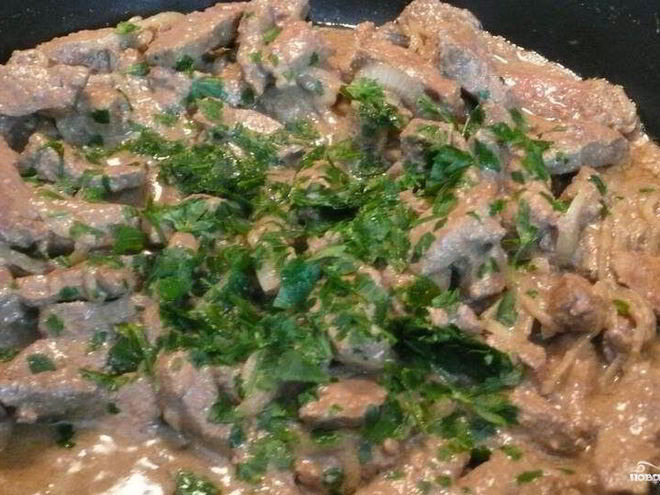 Рецепт печени говяжья на сковороде