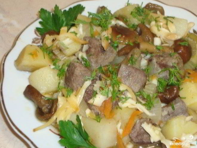 Рецепт печени говяжья тушеная