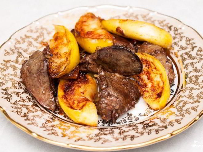 Рецепт печени индейки с яблоками