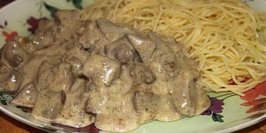 Печень индейки в сметане