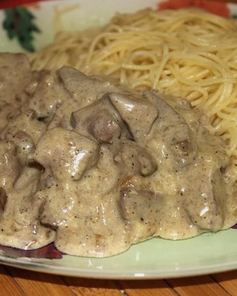 Печень индейки в сметане