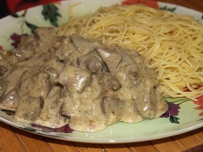 Рецепт печени индейки в сметане