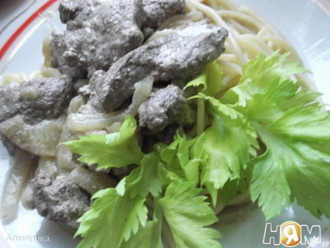 Рецепт печени по-строгоновски