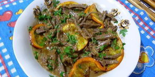 Печень с апельсинами