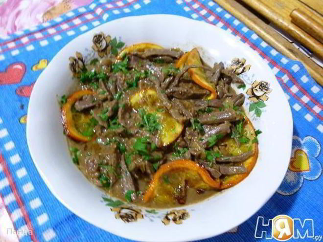 Рецепт печени с апельсинами