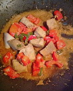 Печень с болгарским перцем в соевом соусе