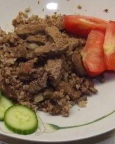 Печень с гречкой