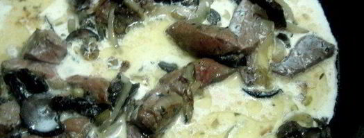 печень с грибами на картофельном блине. Шаг 3